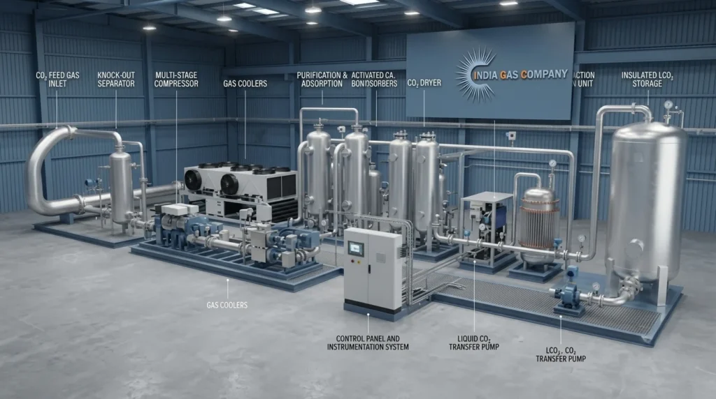 Major Equipment Used in a CO2 Recovery Plant