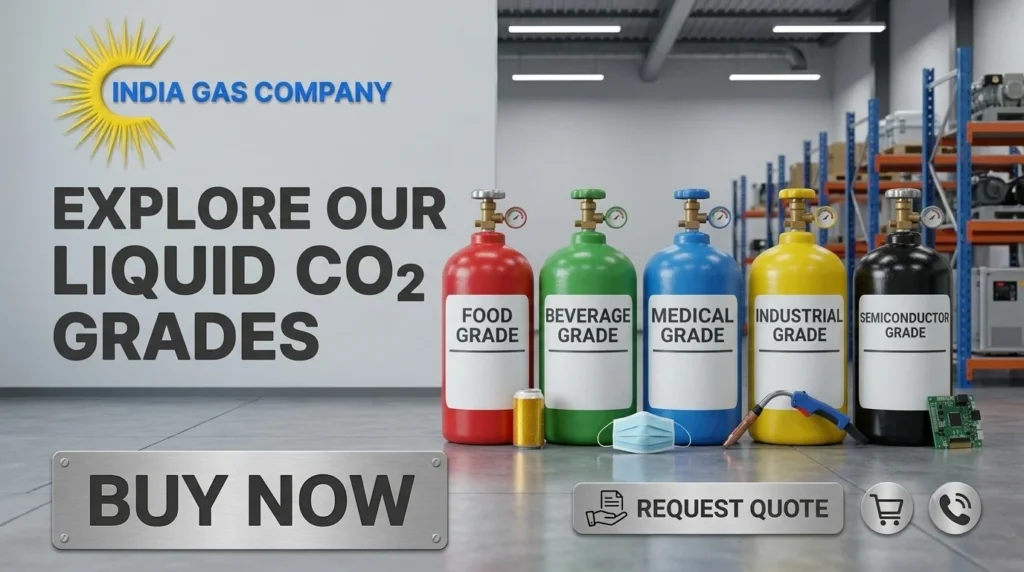 Types and Grades of liquid CO2 available in Bangalore