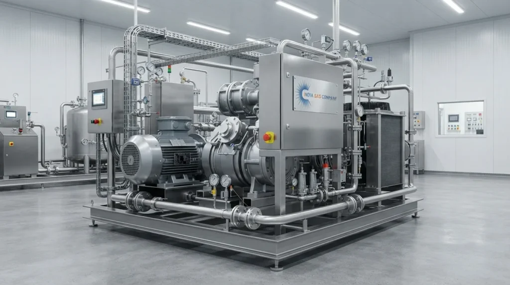 industrial CO2 compressor package for CO2 recovery and liquefaction plant