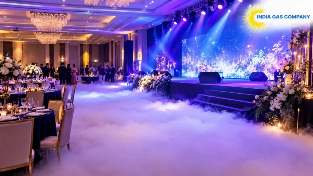 Dry ice fog effect at an event